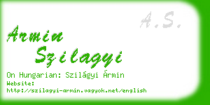 armin szilagyi business card